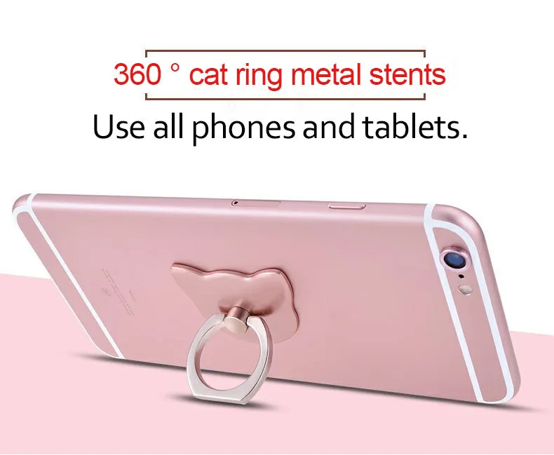 Finger Ring Mobile Phone Smartphone Stand Holder For iPhone XS Huawei Samsung cell Smart Round Phone black