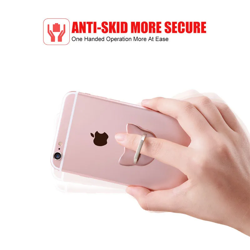 Finger Ring Mobile Phone Smartphone Stand Holder For iPhone XS Huawei Samsung cell Smart Round Phone black