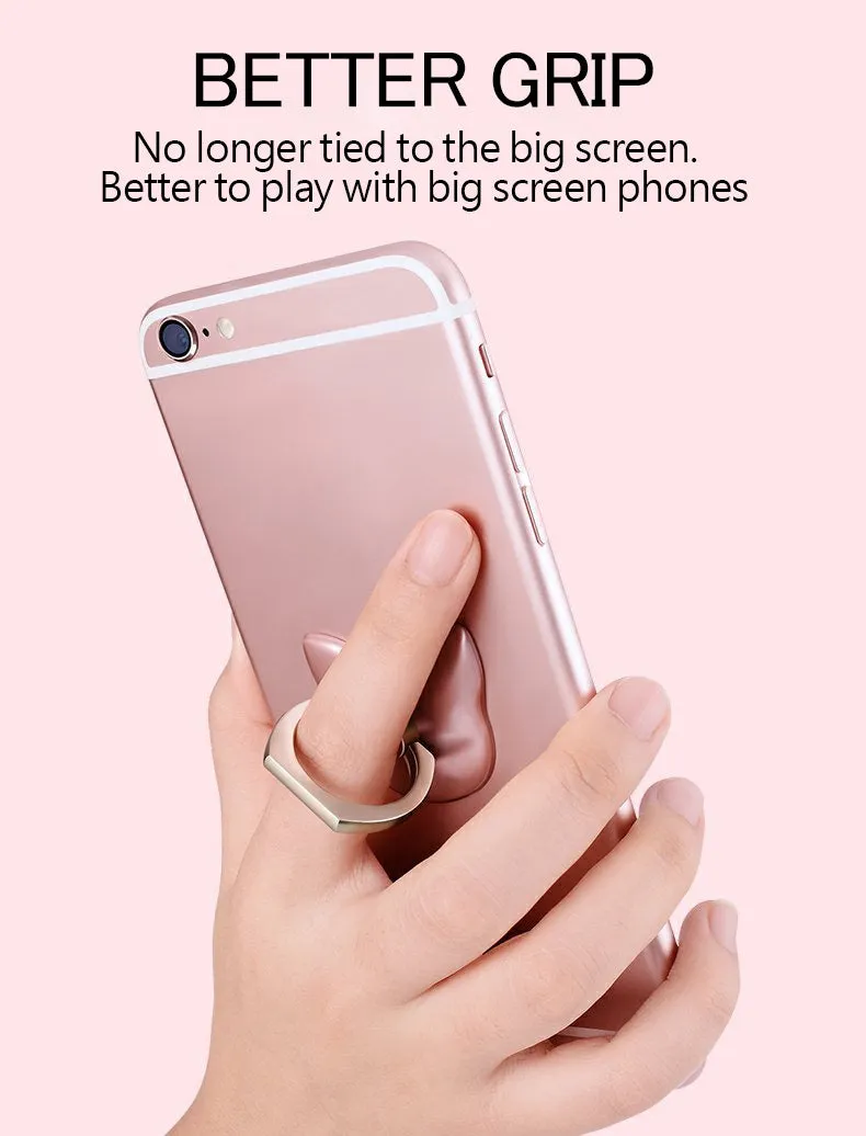 Finger Ring Mobile Phone Smartphone Stand Holder For iPhone XS Huawei Samsung cell Smart Round Phone black