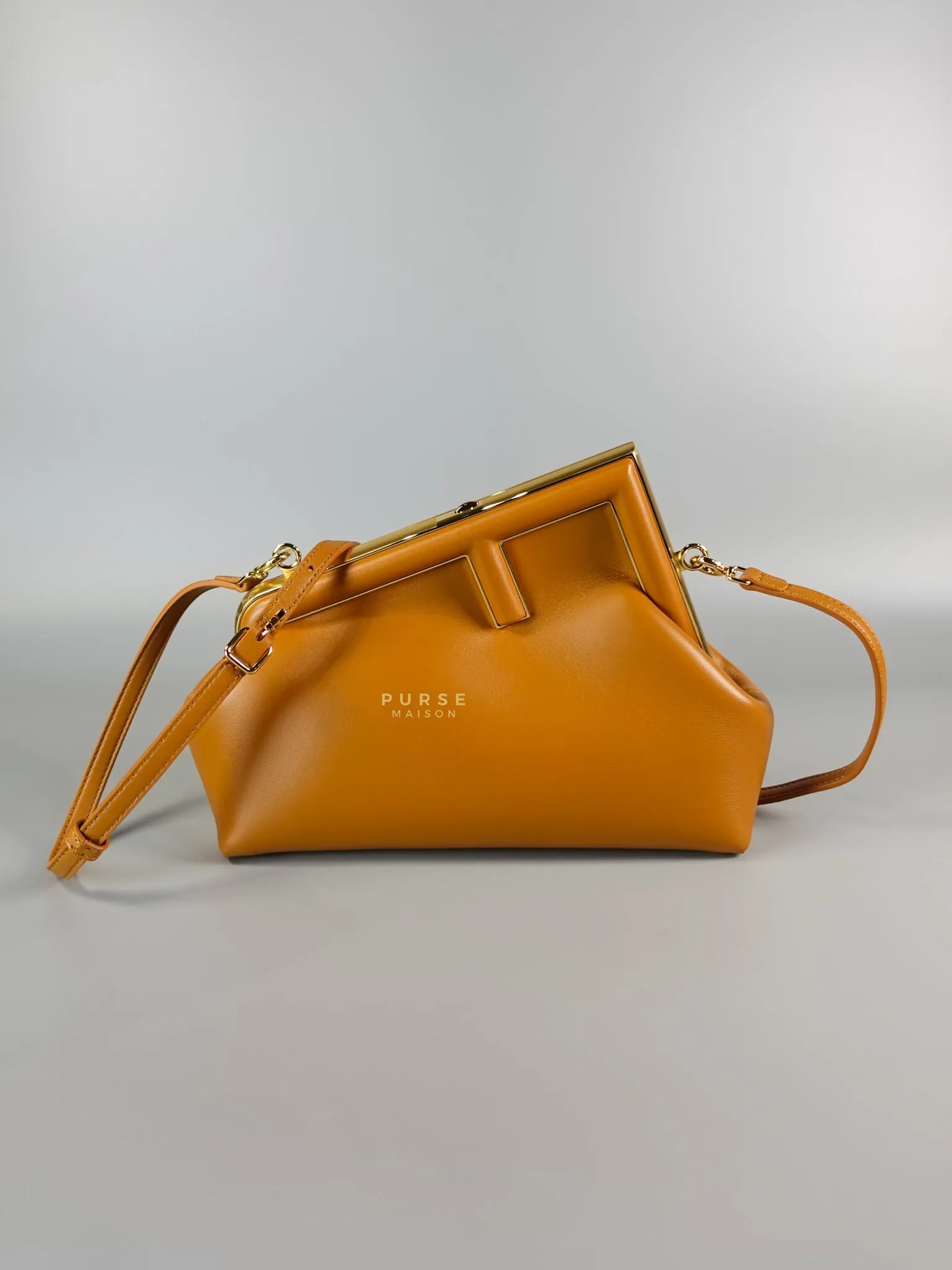 First Napa Leather Bag Camel Small