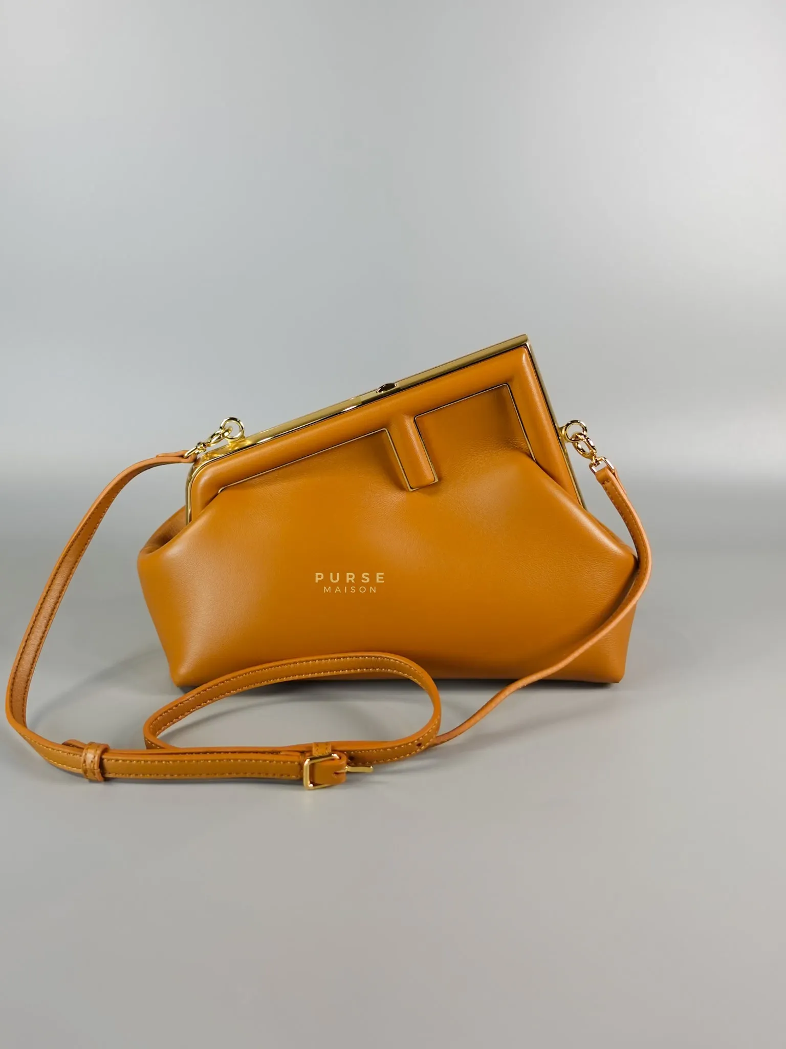 First Napa Leather Bag Camel Small