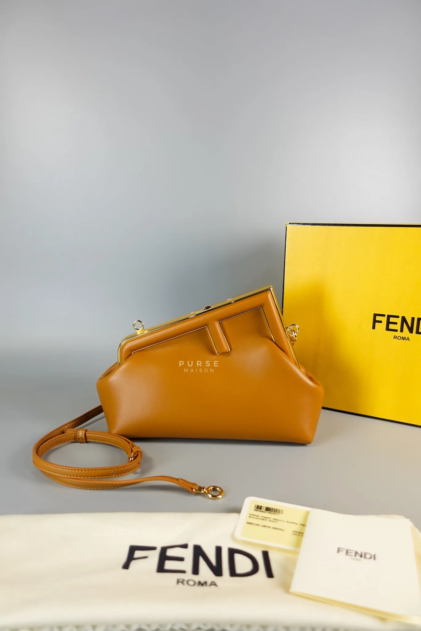 First Napa Leather Bag Camel Small