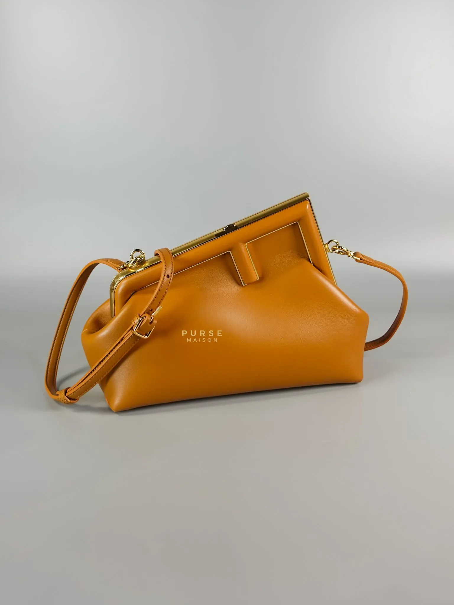 First Napa Leather Bag Camel Small