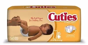 First Quality Baby Diaper Cuties Tab Closure Size 1 Disposable Heavy Absorbency (#CR1001, Sold Per Pack)