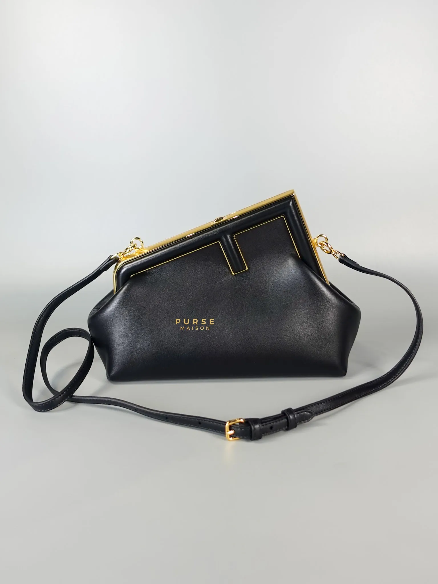 First Small in Noir Nappa Bag
