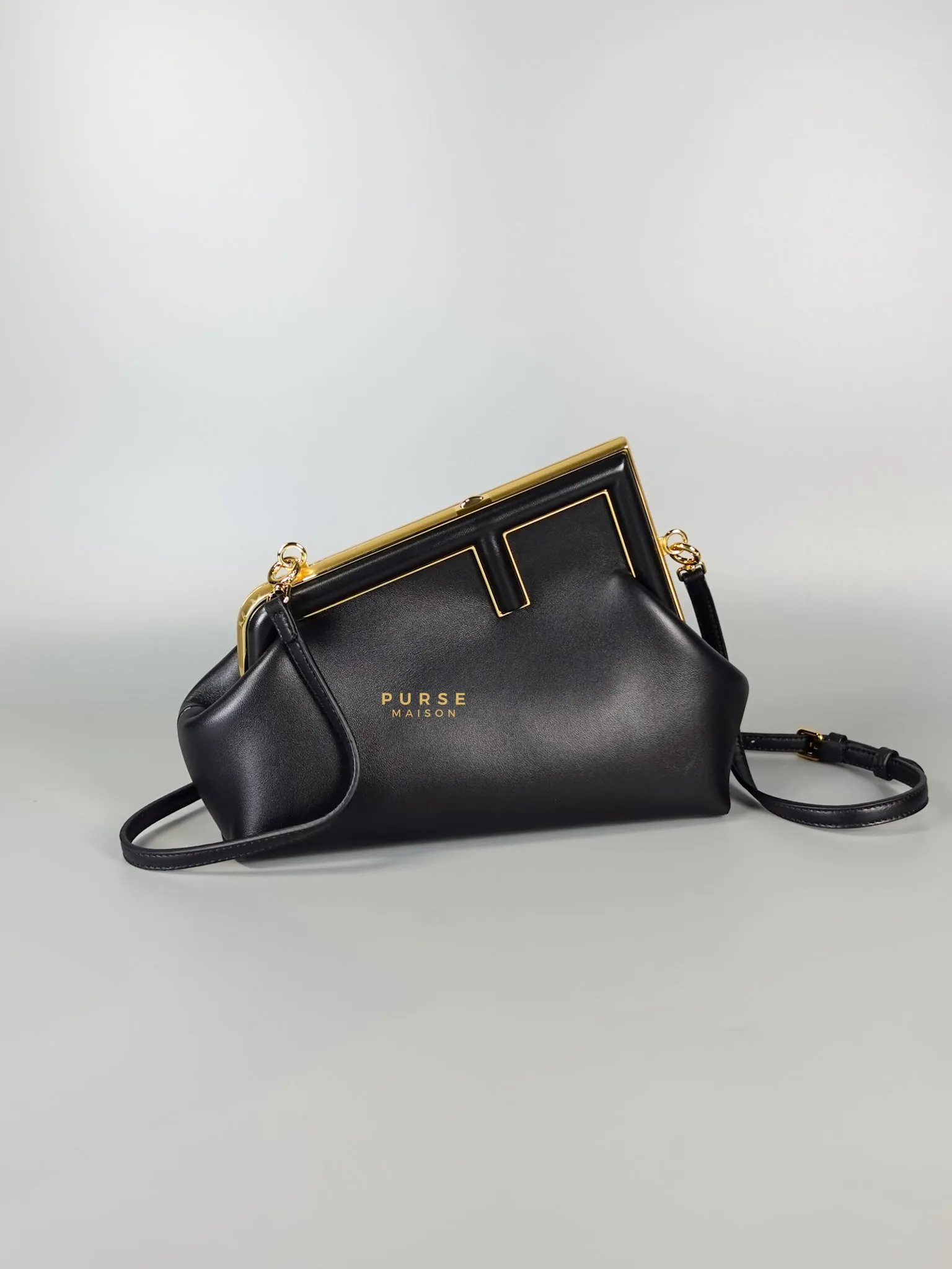 First Small in Noir Nappa Bag