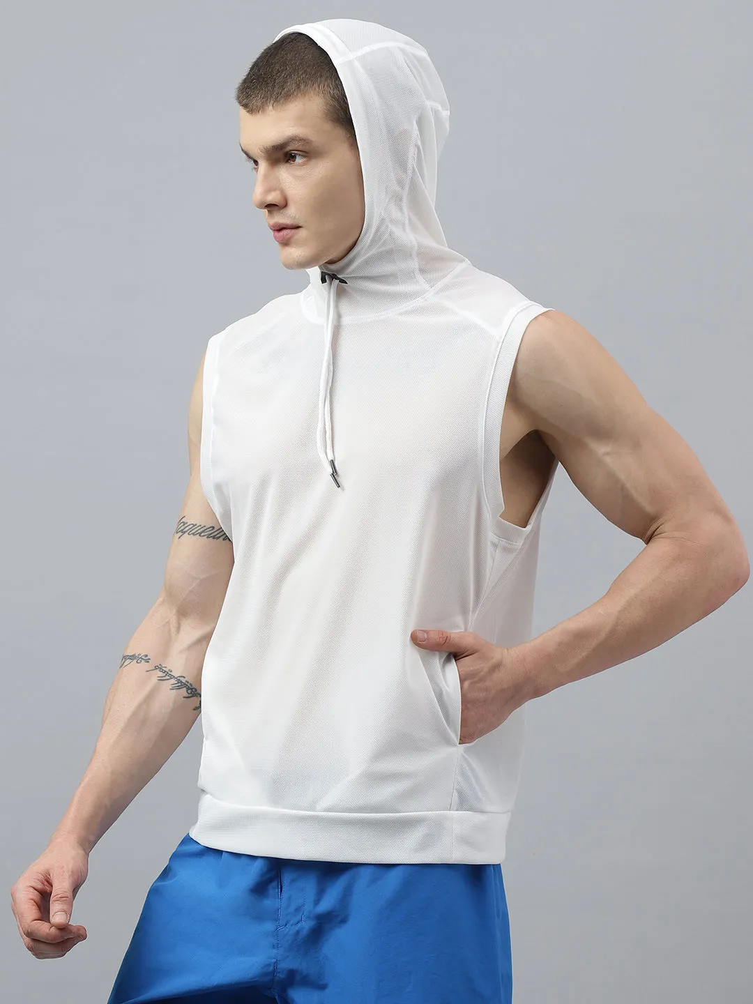 Fitkin men self design hooded tshirt