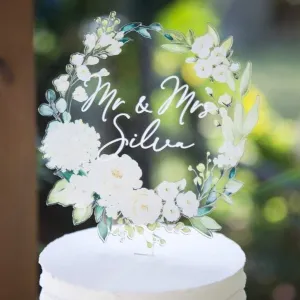 Floral Mr & Mrs Cake Topper
