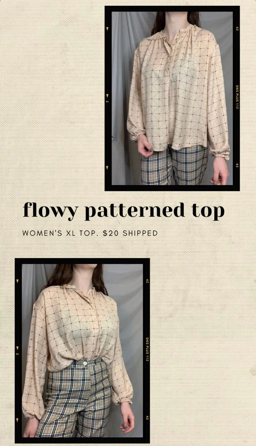 Flowy patterned top   patterned sweater
