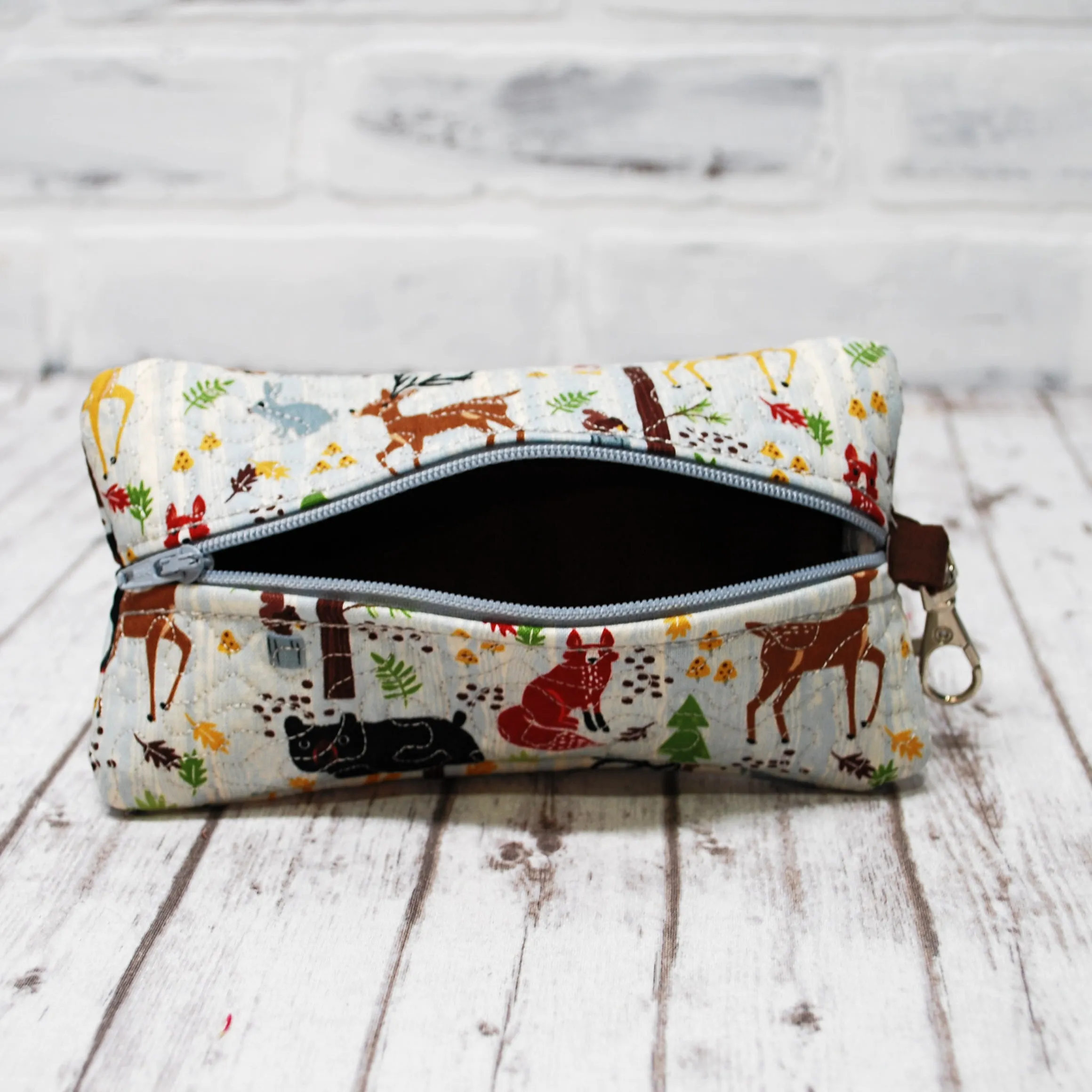 Forest Creatures Personalized Quilted Pouch