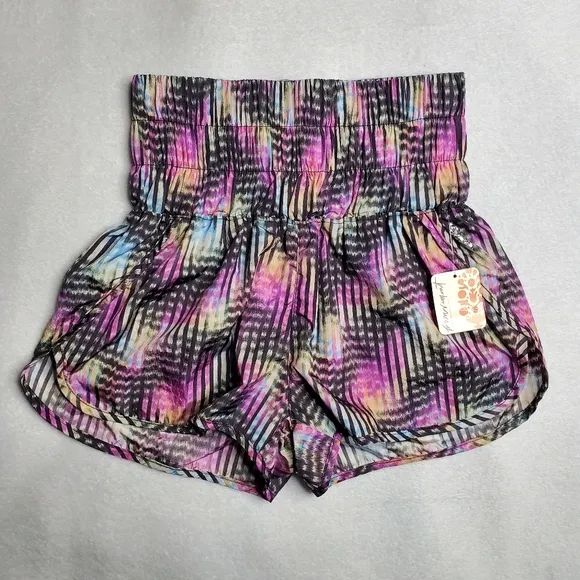 Free People Movement The Way Home High Rise Multicolored Printed Shorts