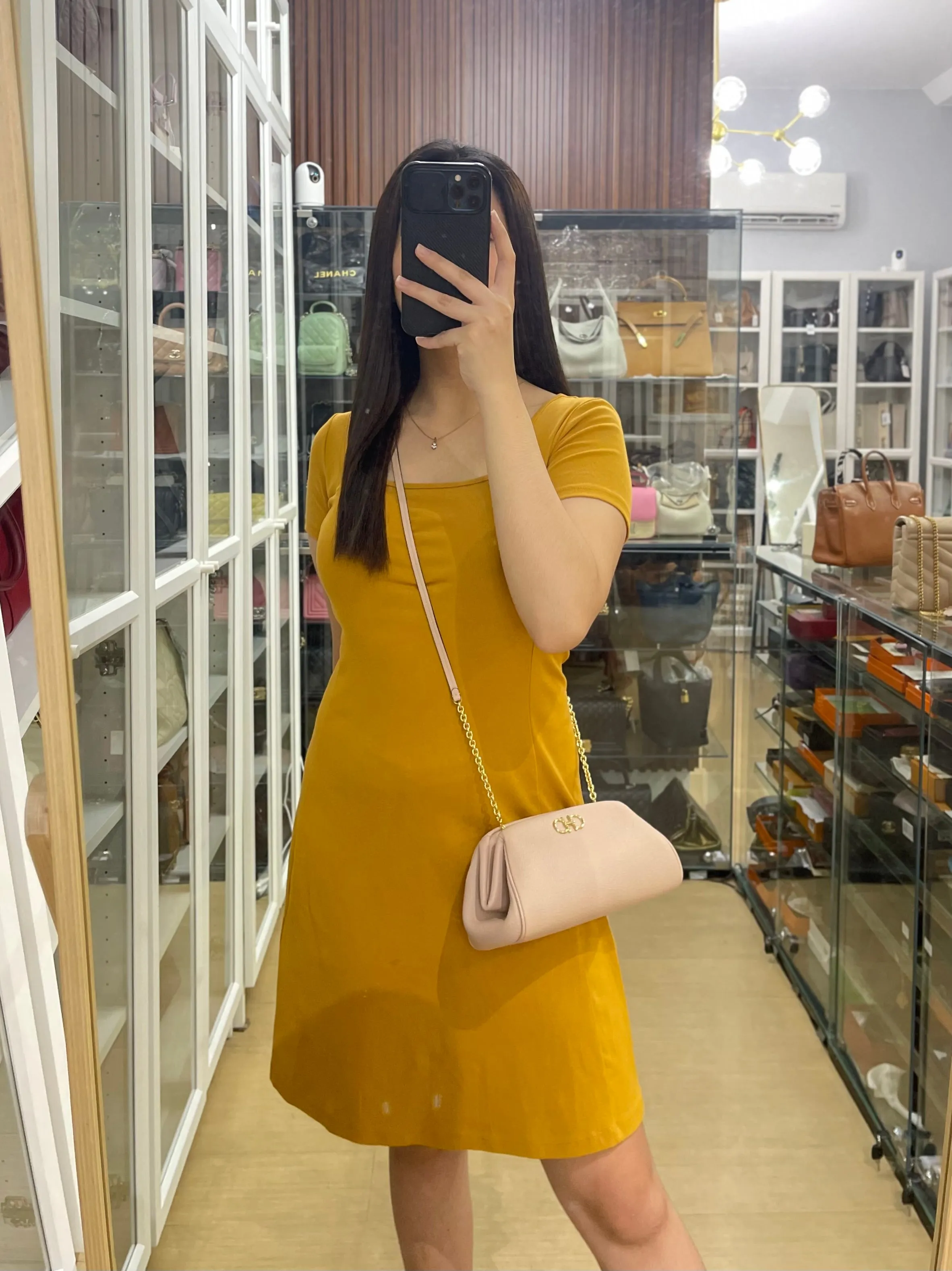 Gancini Calfskin Leather Mini Crossbody Bag in Pink