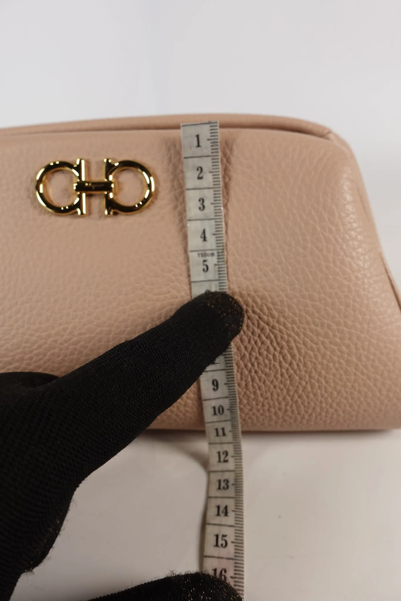 Gancini Calfskin Leather Mini Crossbody Bag in Pink