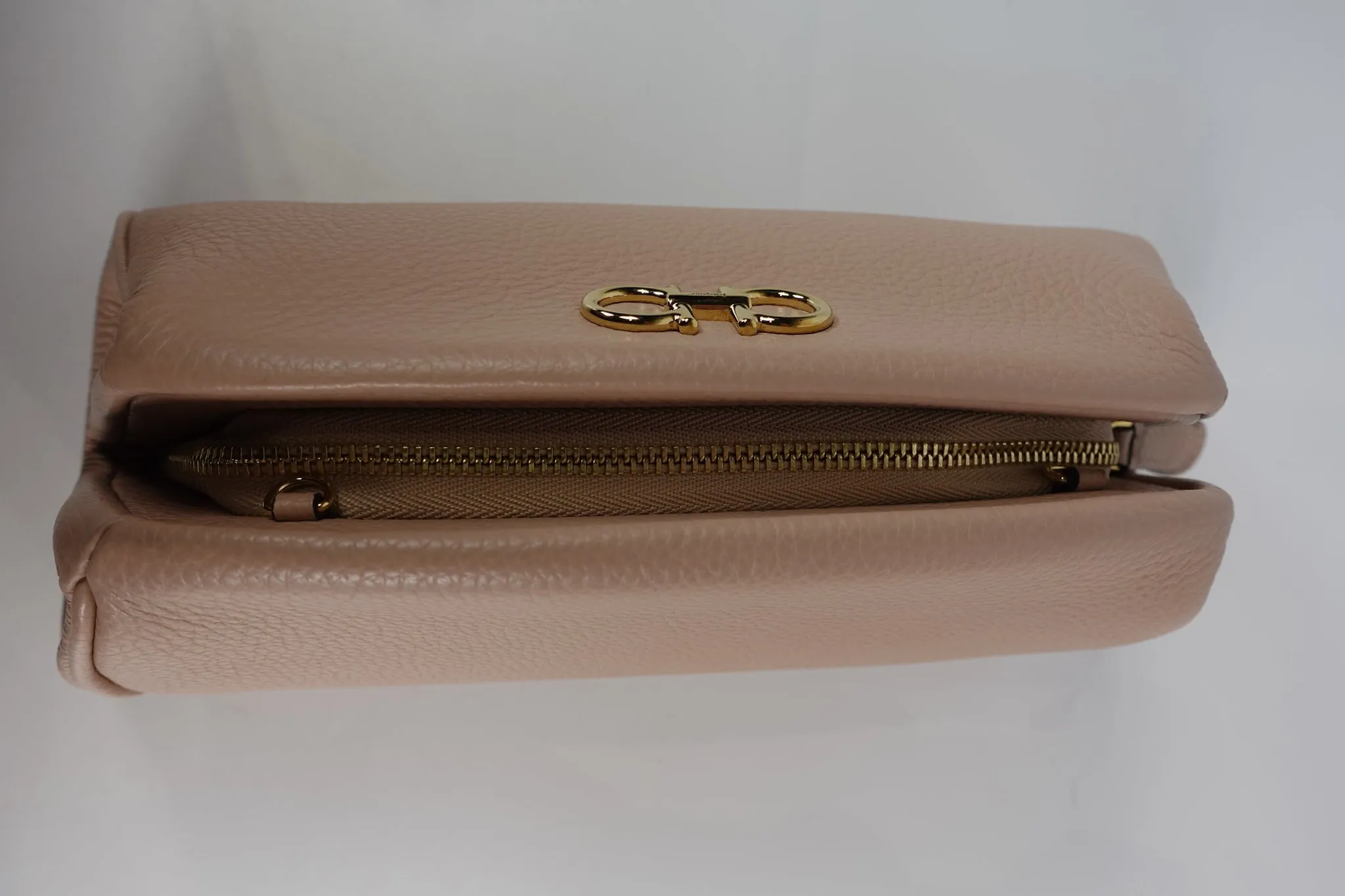 Gancini Calfskin Leather Mini Crossbody Bag in Pink