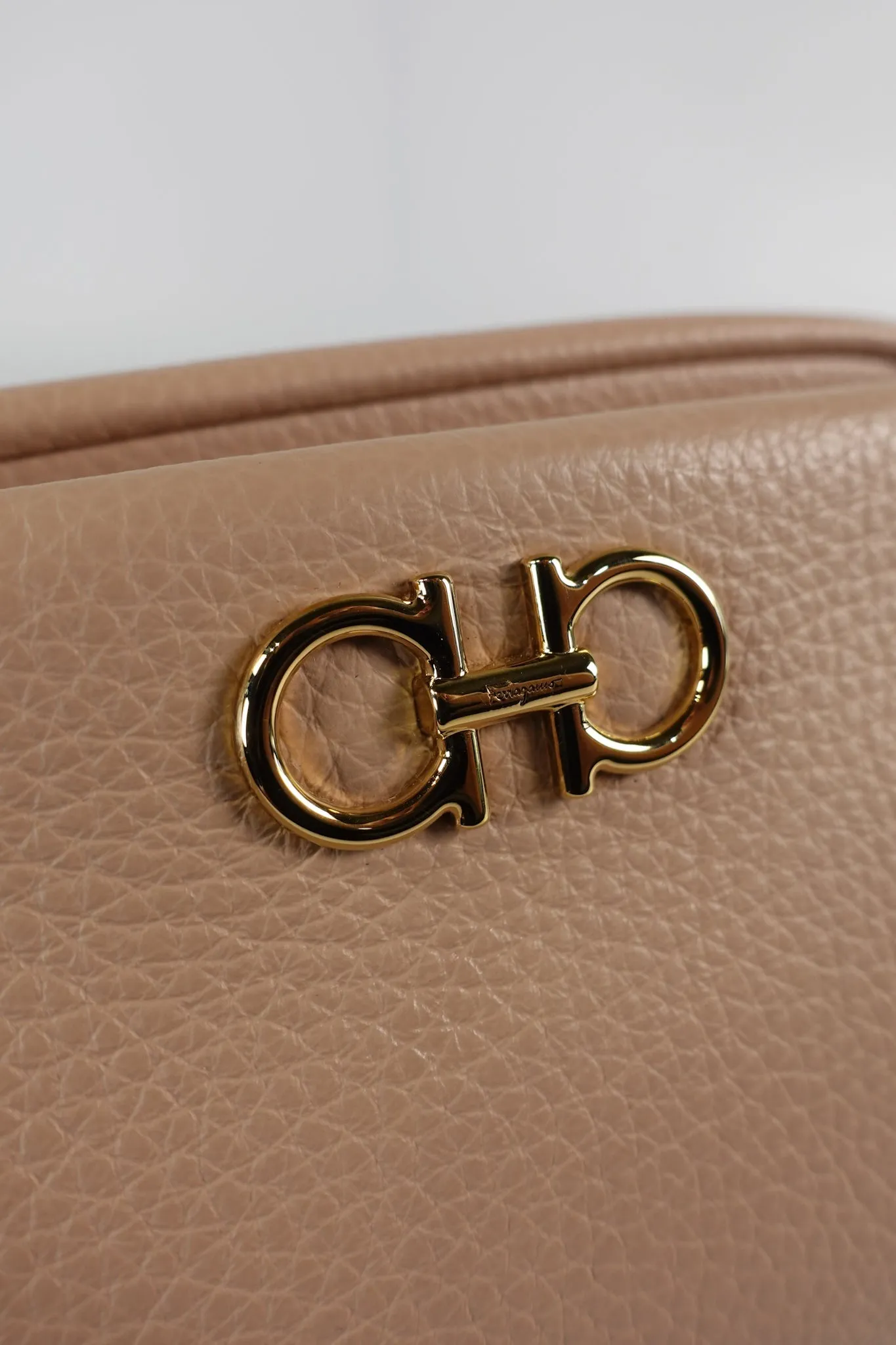 Gancini Calfskin Leather Mini Crossbody Bag in Pink