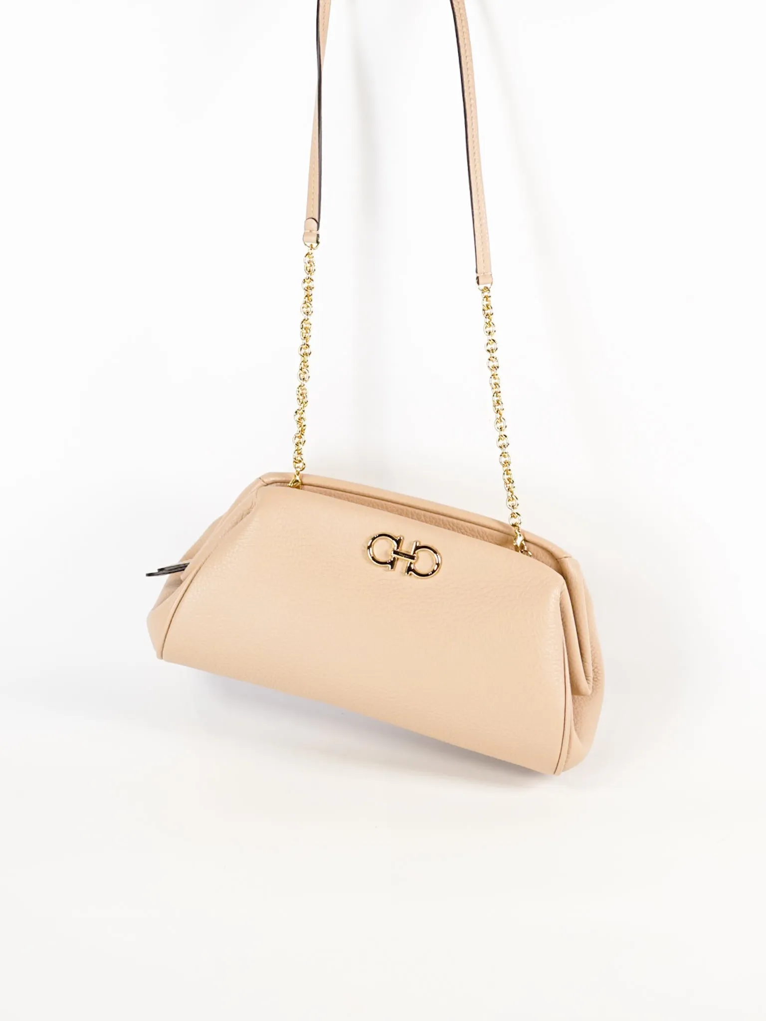 Gancini Calfskin Leather Mini Crossbody Bag in Pink