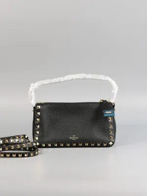 Garavani Rockstud Pebbled Calfskin Leather Shoulder Bag