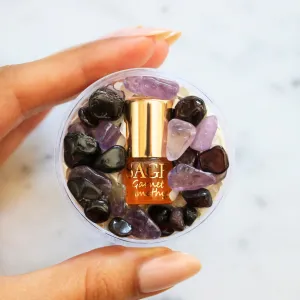 Garnet & Amethyst Blend Perfume Oil Concentrate Mini Rollie with Gemstones by Sage