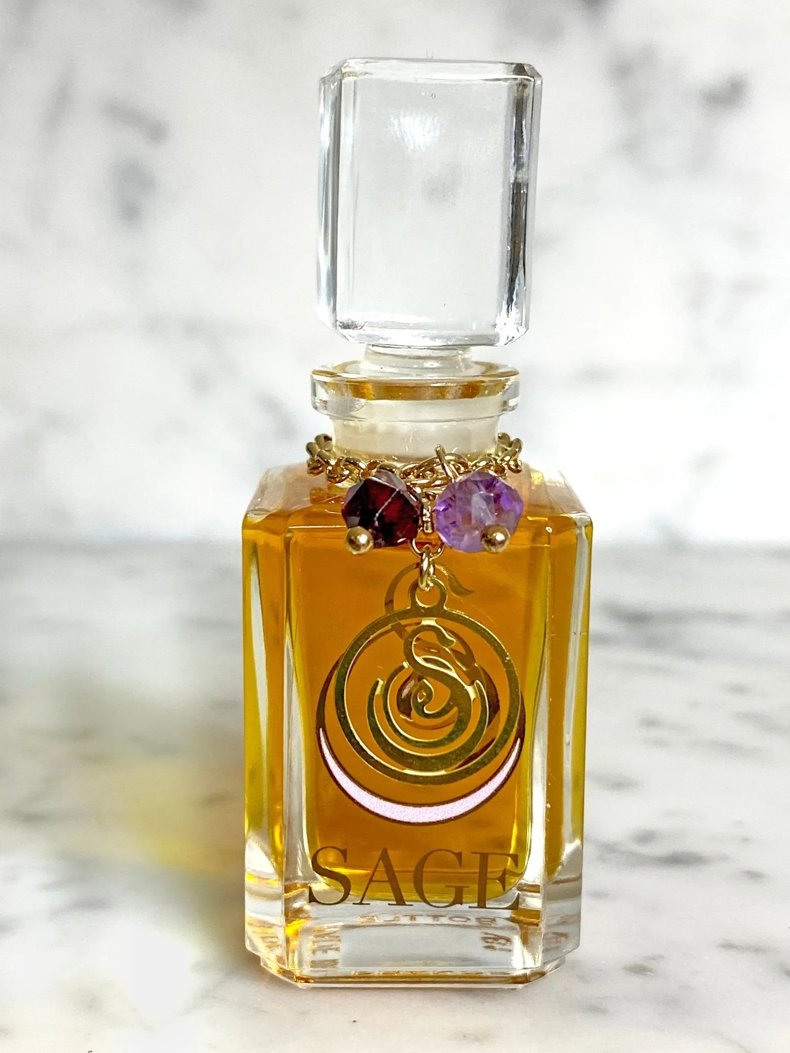 Garnet & Amethyst Blend Vanity Bottle by Sage, Pure Perfume Oil Concentrate
