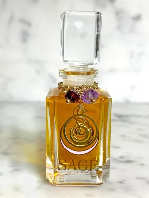 Garnet & Amethyst Blend Vanity Bottle by Sage, Pure Perfume Oil Concentrate