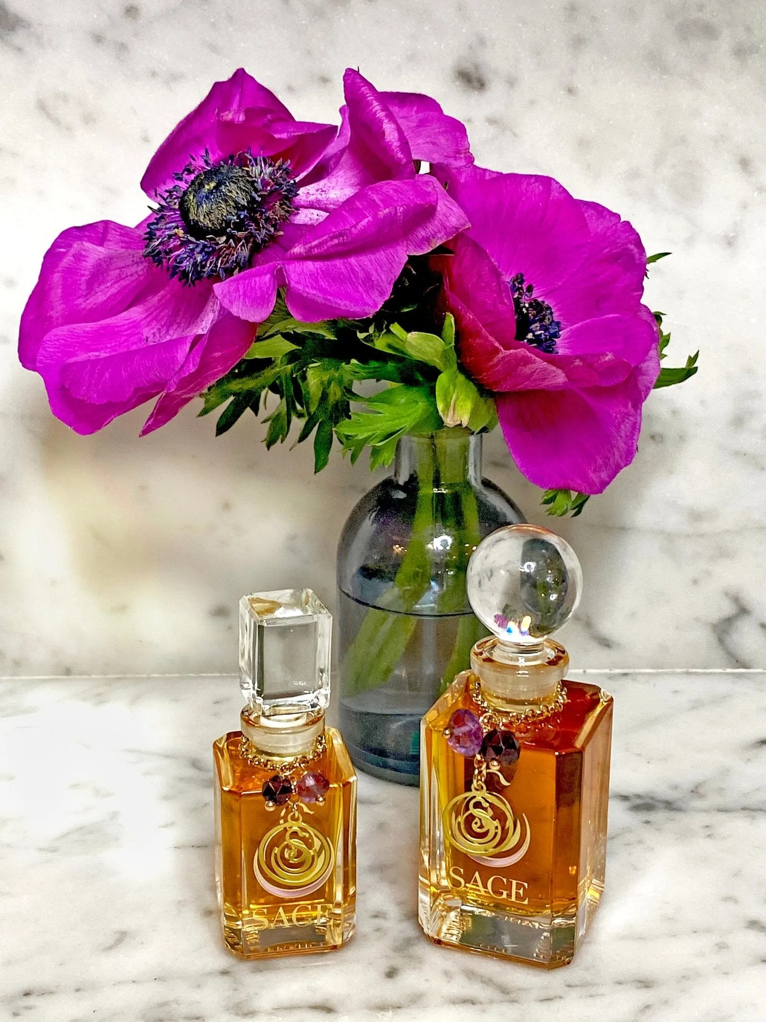 Garnet & Amethyst Blend Vanity Bottle by Sage, Pure Perfume Oil Concentrate