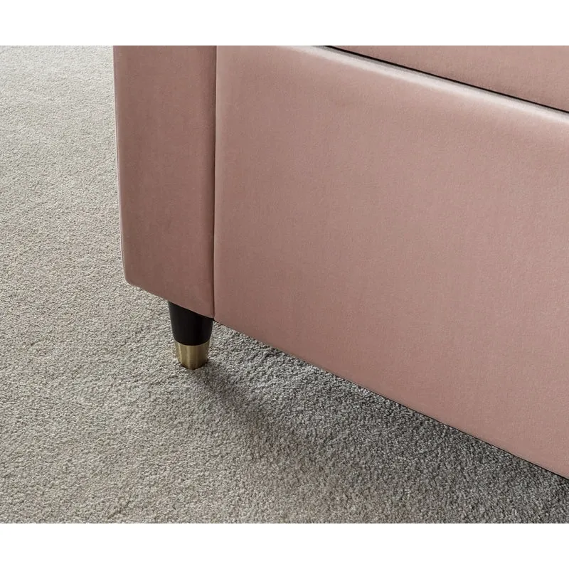 Genoa Window Seat Wood & Fabric Pink