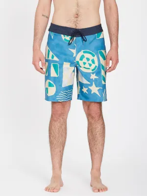 Geo Stoney 19" Boardshort - AGED INDIGO