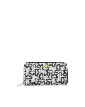 Geometric 'M' Print Zip Wallet
