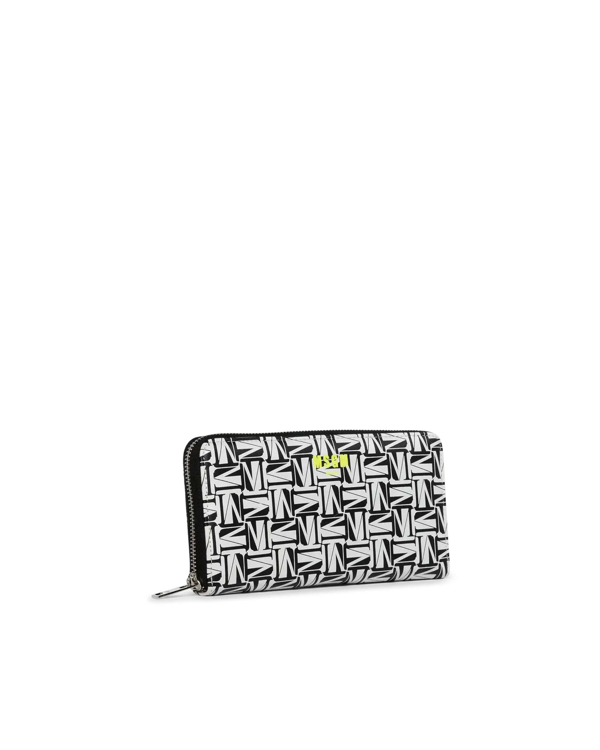 Geometric 'M' Print Zip Wallet