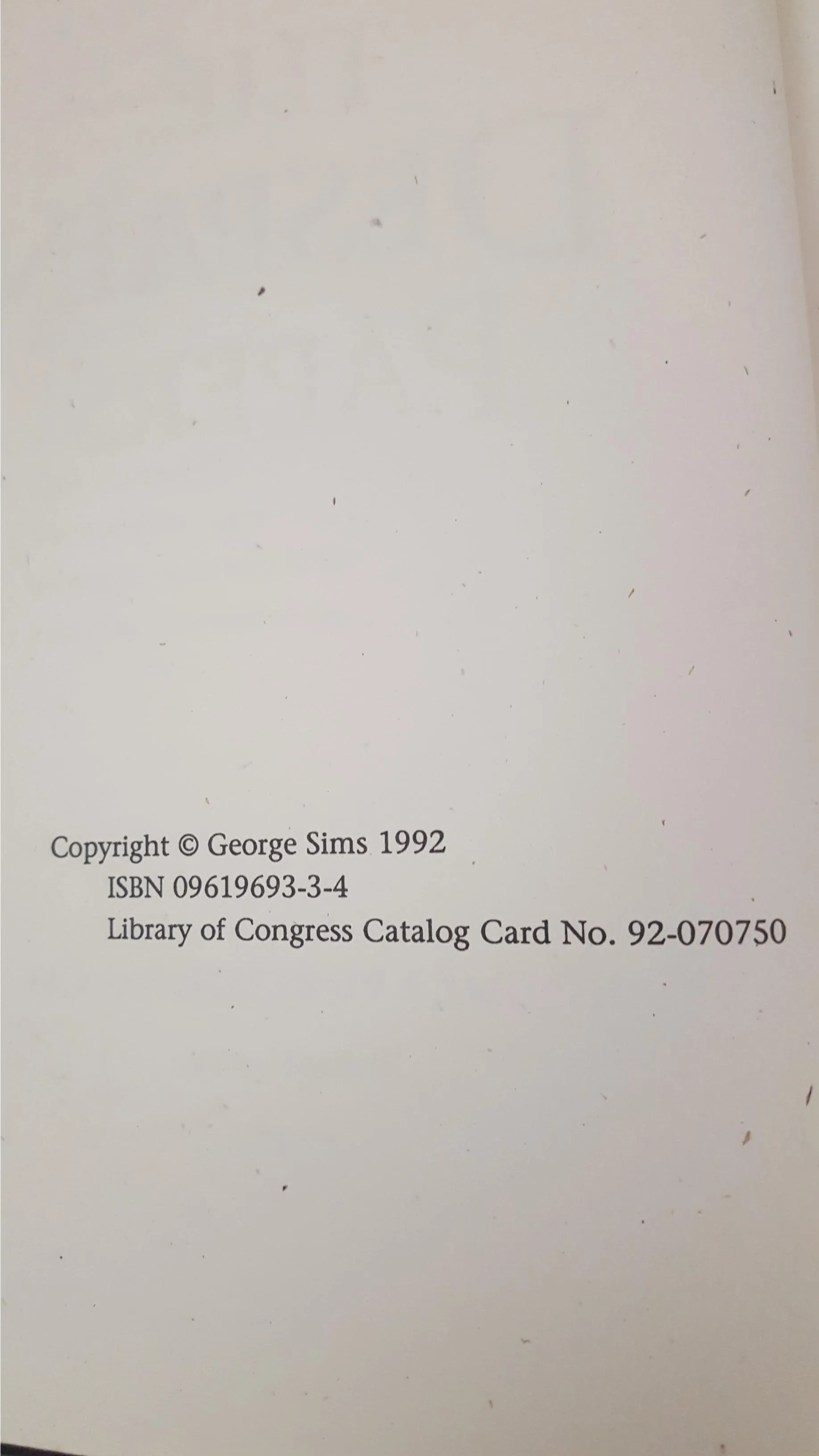 George Sims - The Despain Papers, Holmes Publishing, 1992, 1st Edition, Limited