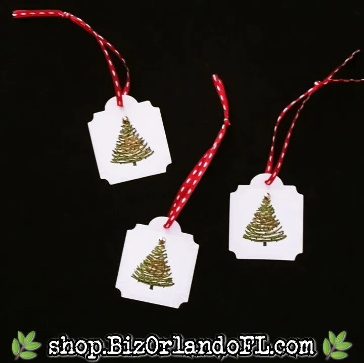 GIFT TAGS: Handstamped, Embossed & Embellished Holiday Gift Tags by Kathryn McHenry (Set of 3)