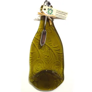 Glass Cheese Platter - Gold Feathers