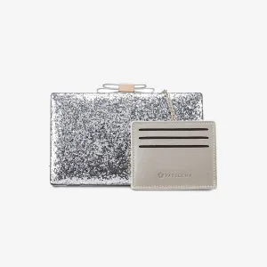 GLITTERY RIBBON CLUTCH