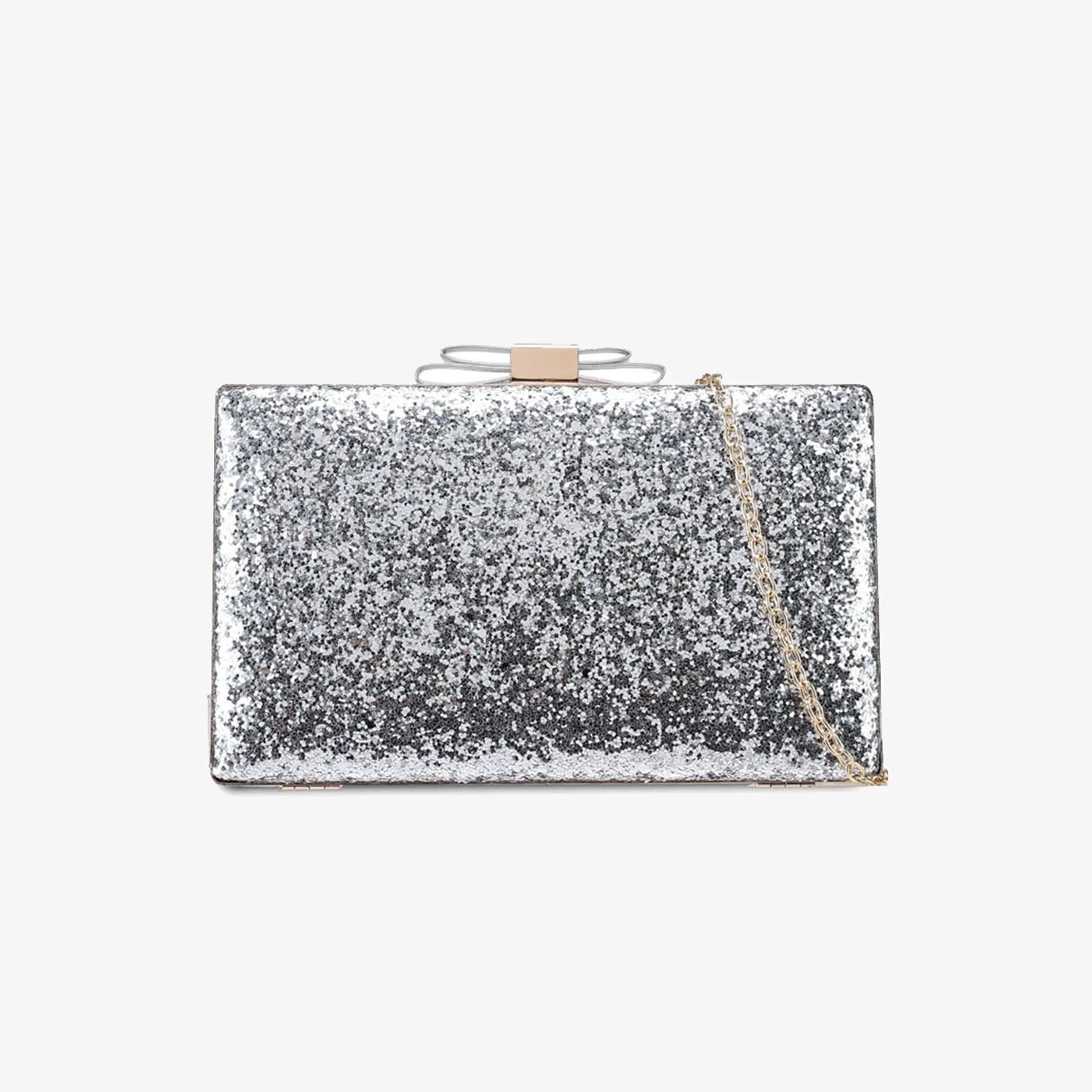 GLITTERY RIBBON CLUTCH