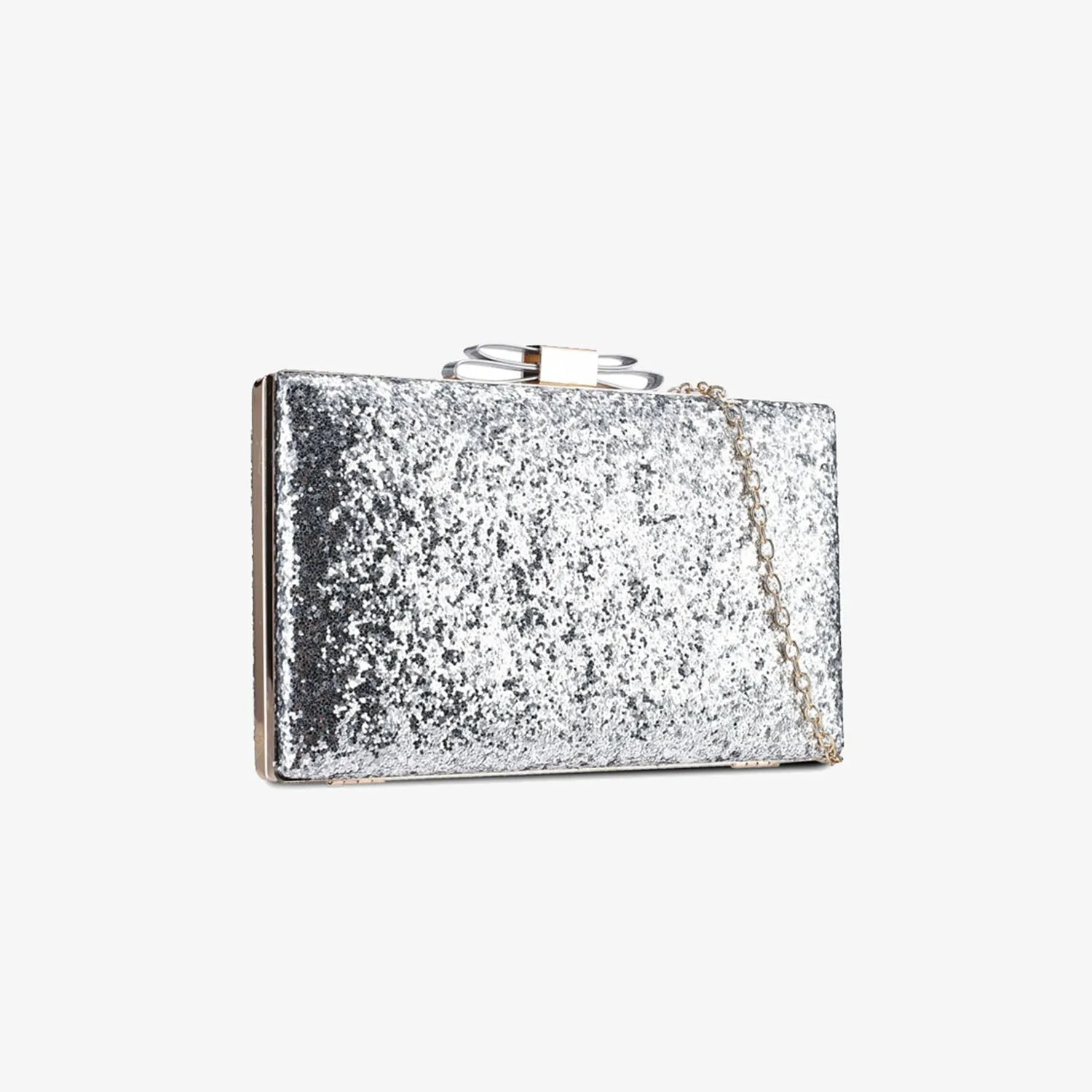 GLITTERY RIBBON CLUTCH