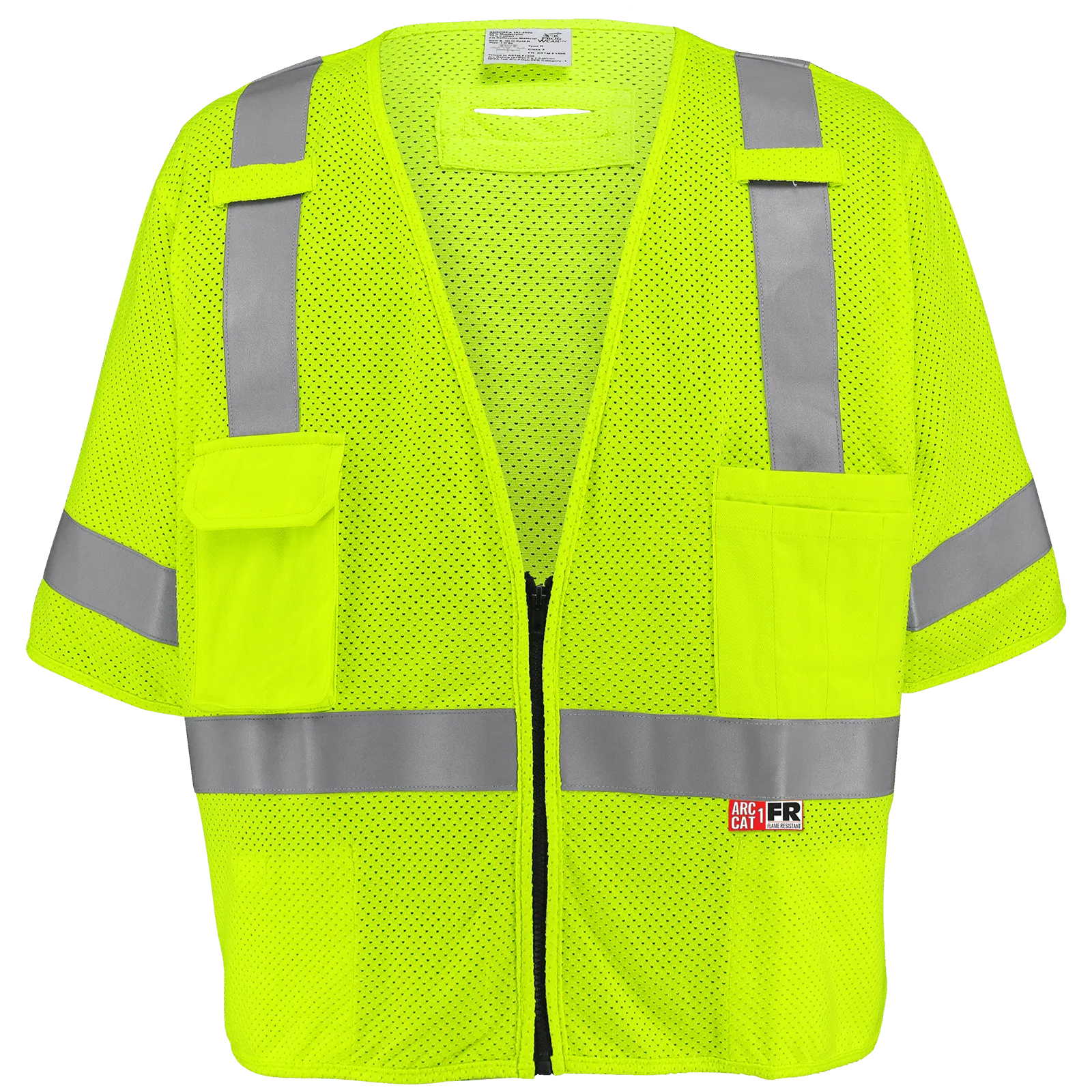 Global Glove & Safety GLO-025FR FrogWear Flame Resistant Surveyors Vest, Class 3, 5.1 Cal/cm²