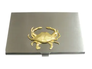 Gold Toned Crab Pendant Business Card Holder