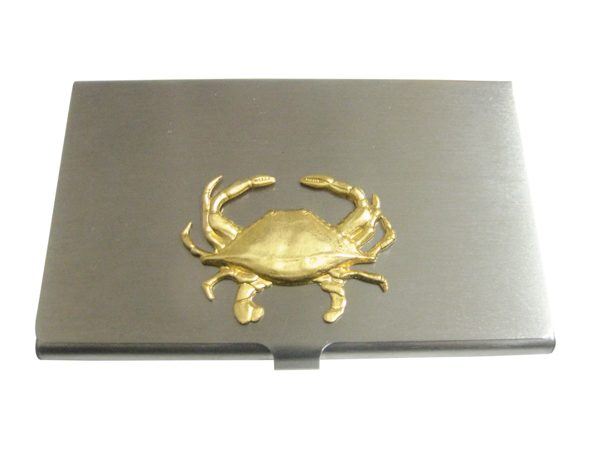 Gold Toned Crab Pendant Business Card Holder