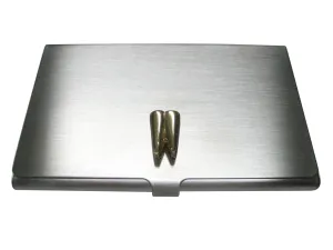 Gold Toned Shiny Dental Tooth Teeth Business Card Holder
