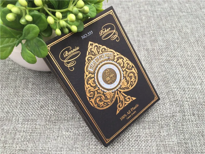 Gold Traditional Face Waterproof Playing Cards