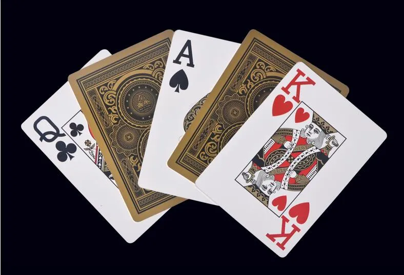 Gold Traditional Face Waterproof Playing Cards