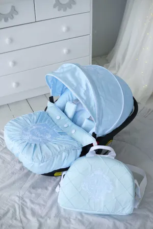 Graco & Doona Infant Strollers, Baby Car Seat Covers, Diaper Bags, Blankets, and Cushions in Light Blue