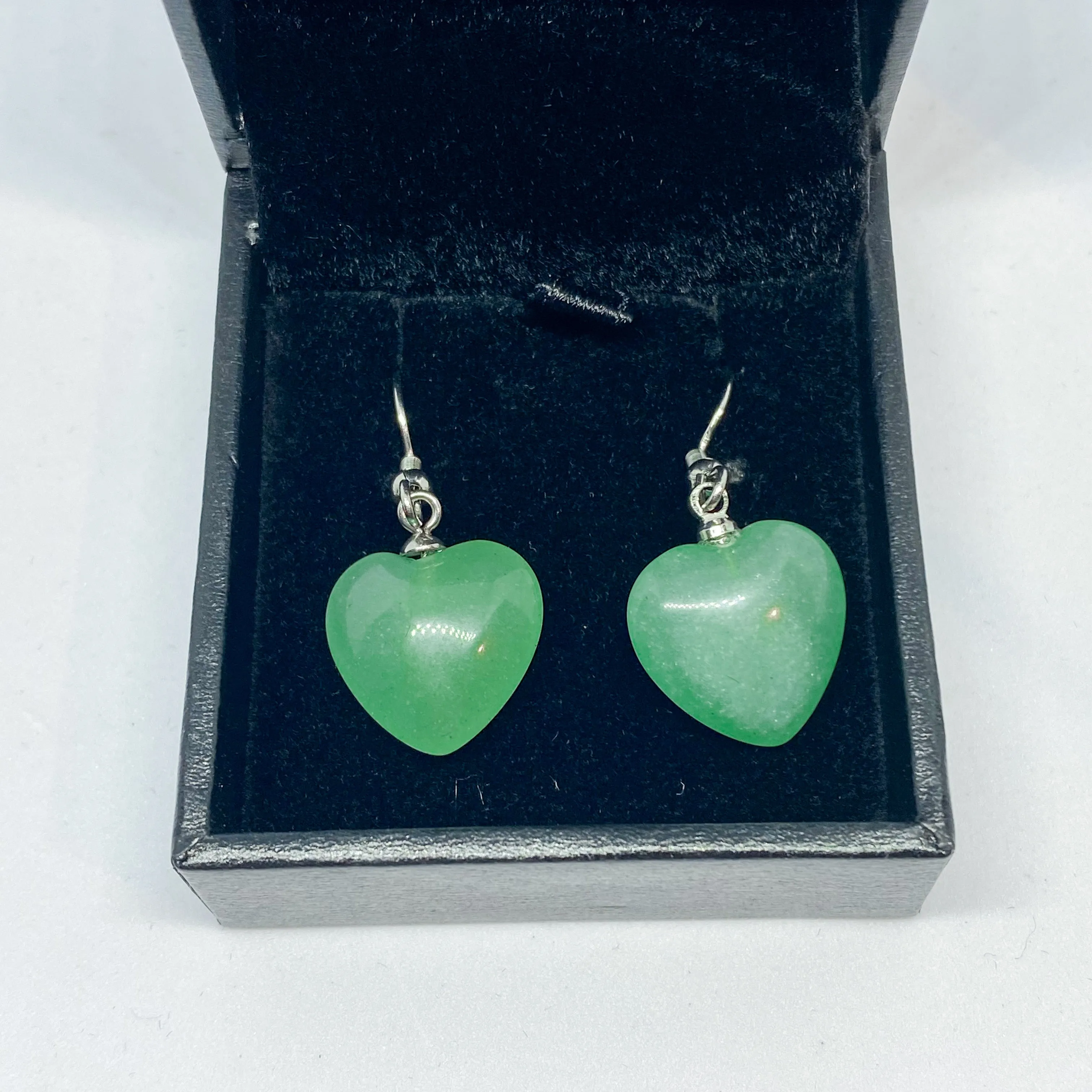 Green Aventurine Heart Earrings