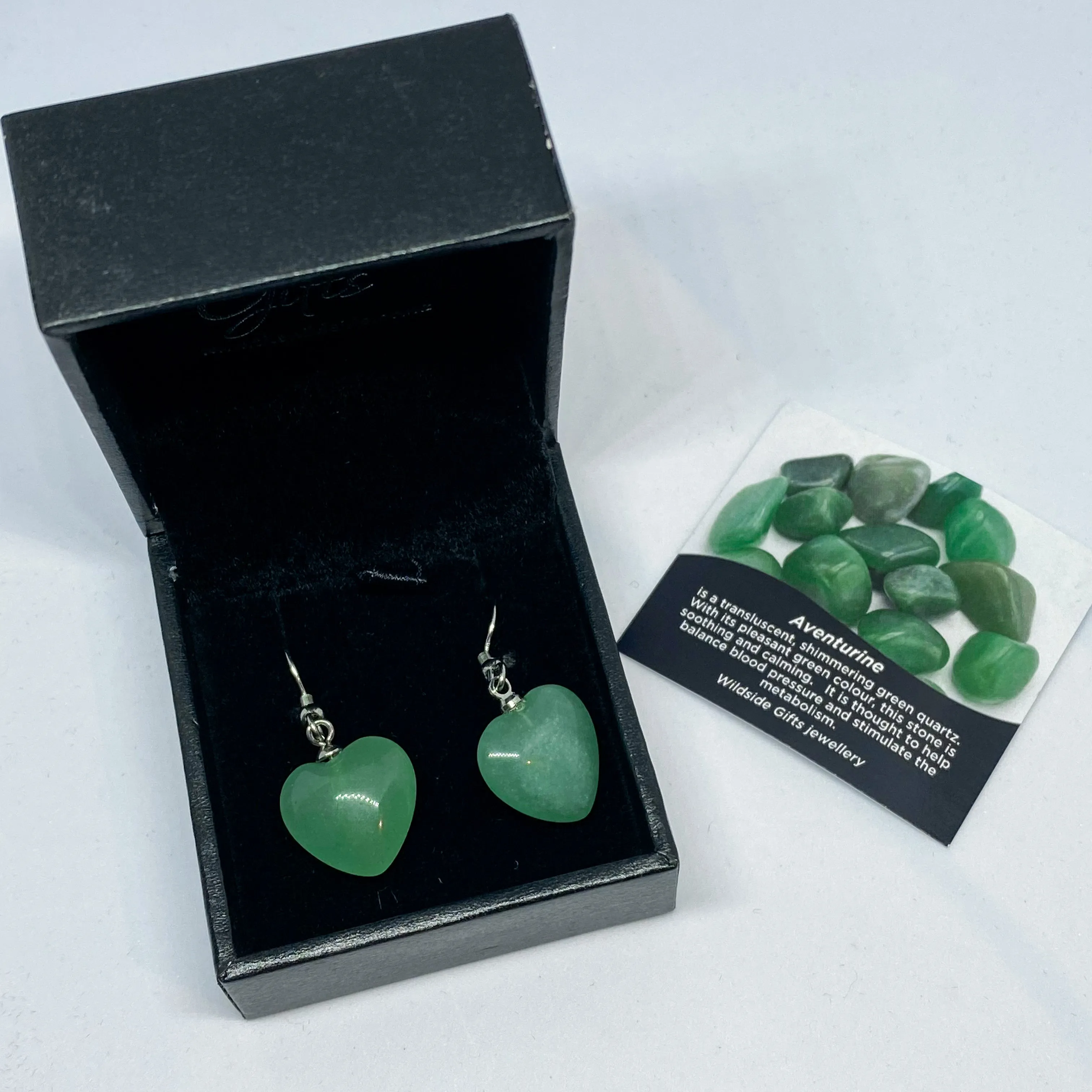 Green Aventurine Heart Earrings
