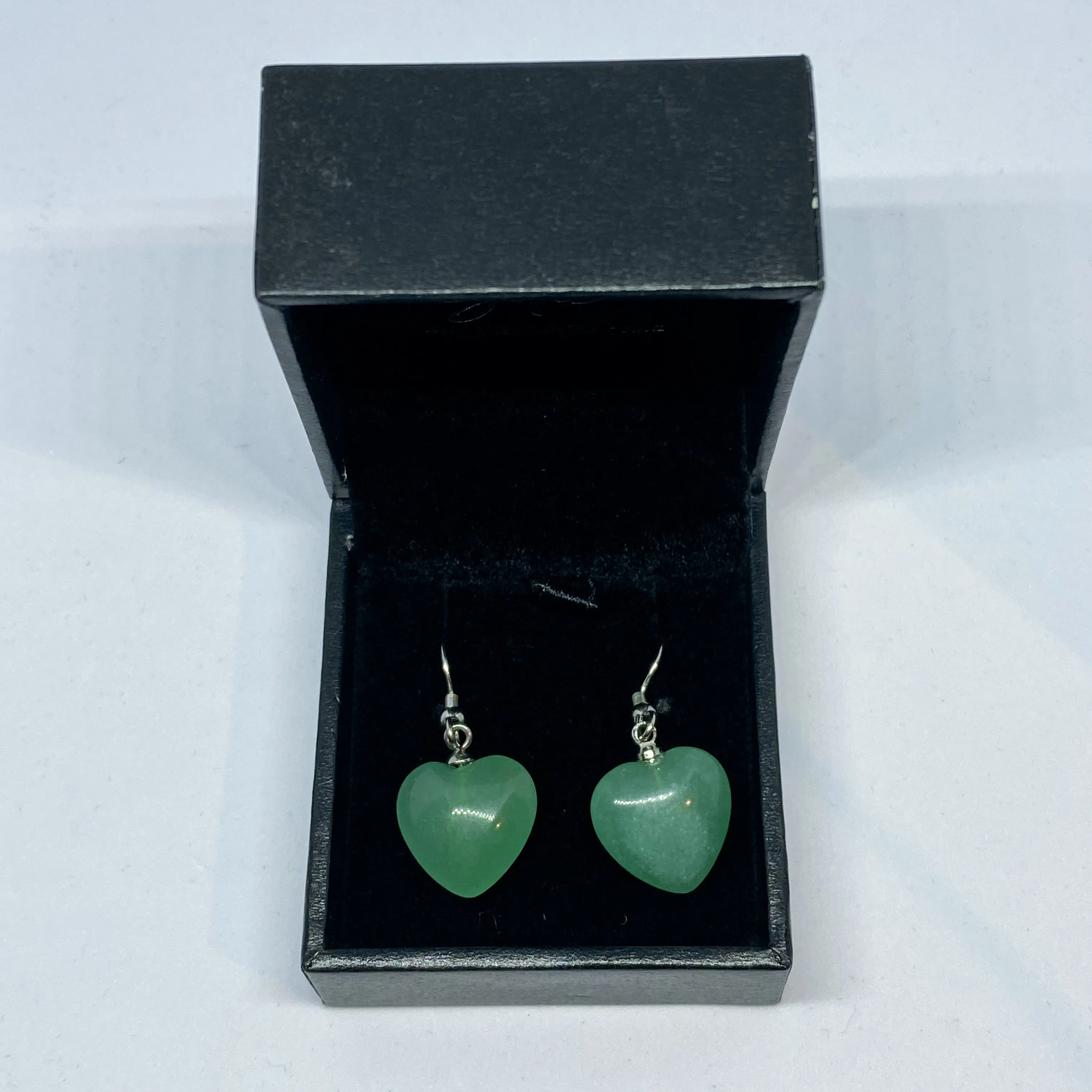 Green Aventurine Heart Earrings