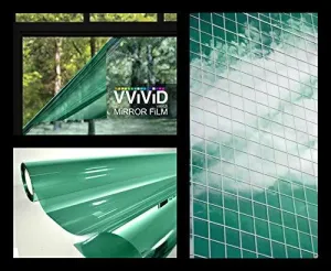 Green One-Way Mirror Finish Window Privacy Vinyl