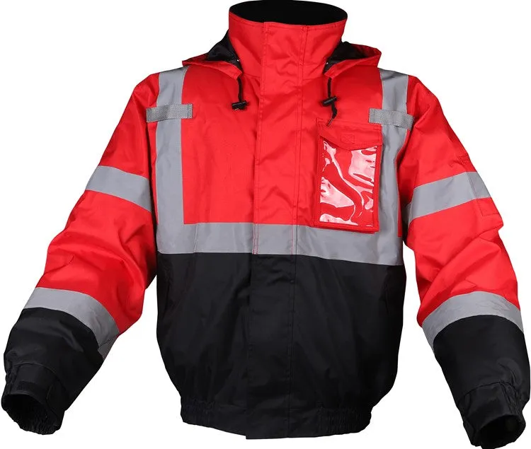 GSS Enhanced Visibility Waterproof Bomber Jacket, Black Bottom