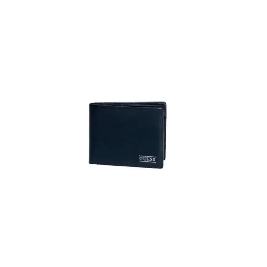Guess Men's Black Leather Wallet with Clip