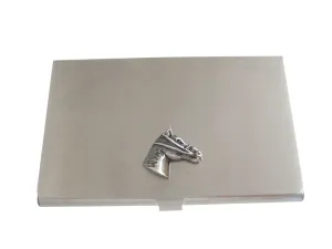 Gunmetal Toned Equestrian Horse Head Business Card Holder