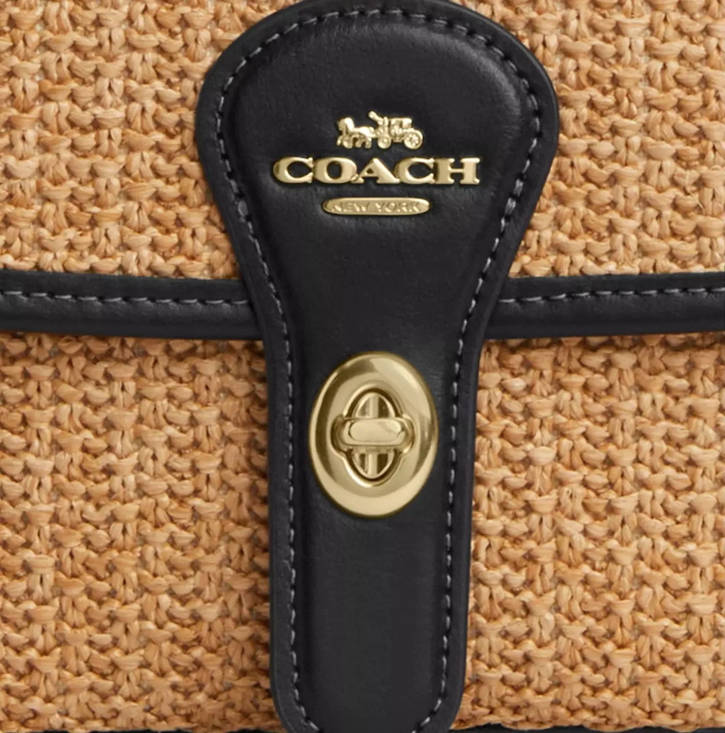 Hadley Shoulder Bag Straw Toast Black Coach